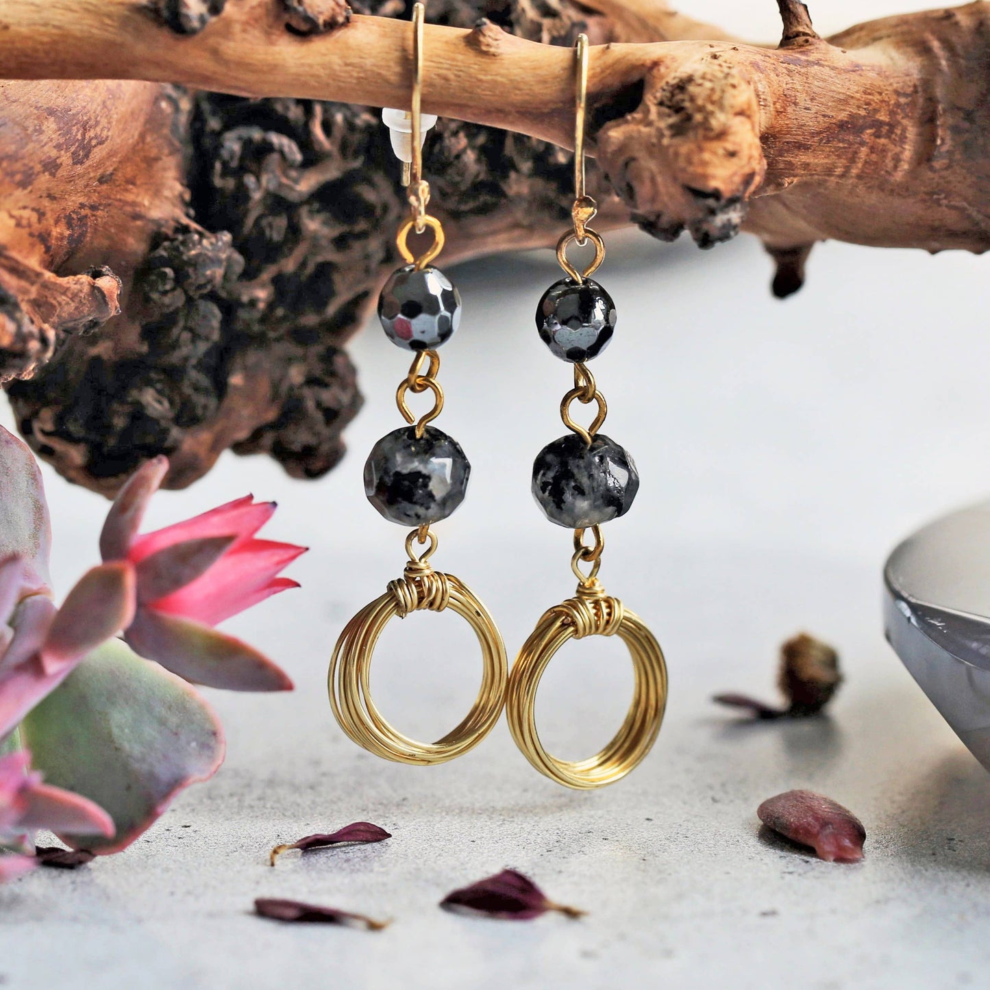 Pyrite & Hematite Earrings