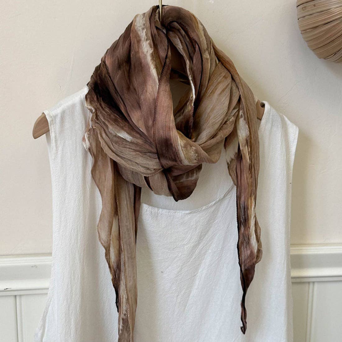 Tie-Dye Cotton Linen Scarf