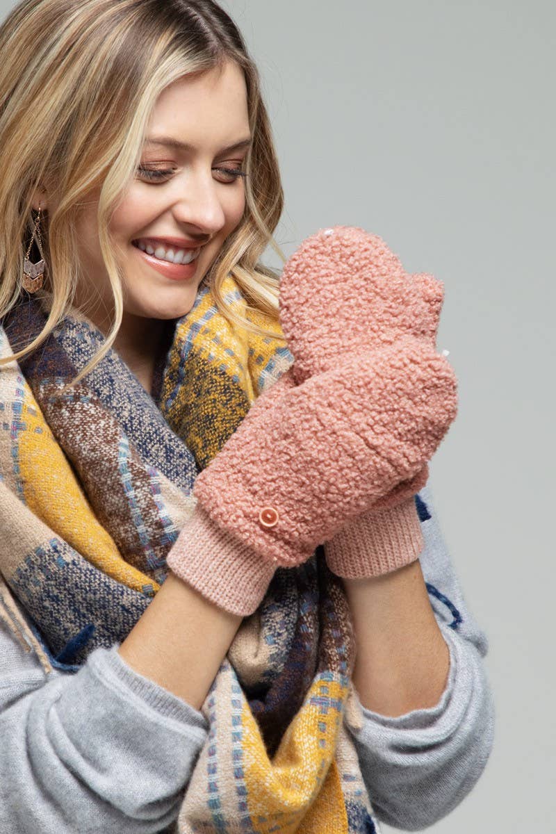 Teddy Bear Pop-Top Mittens