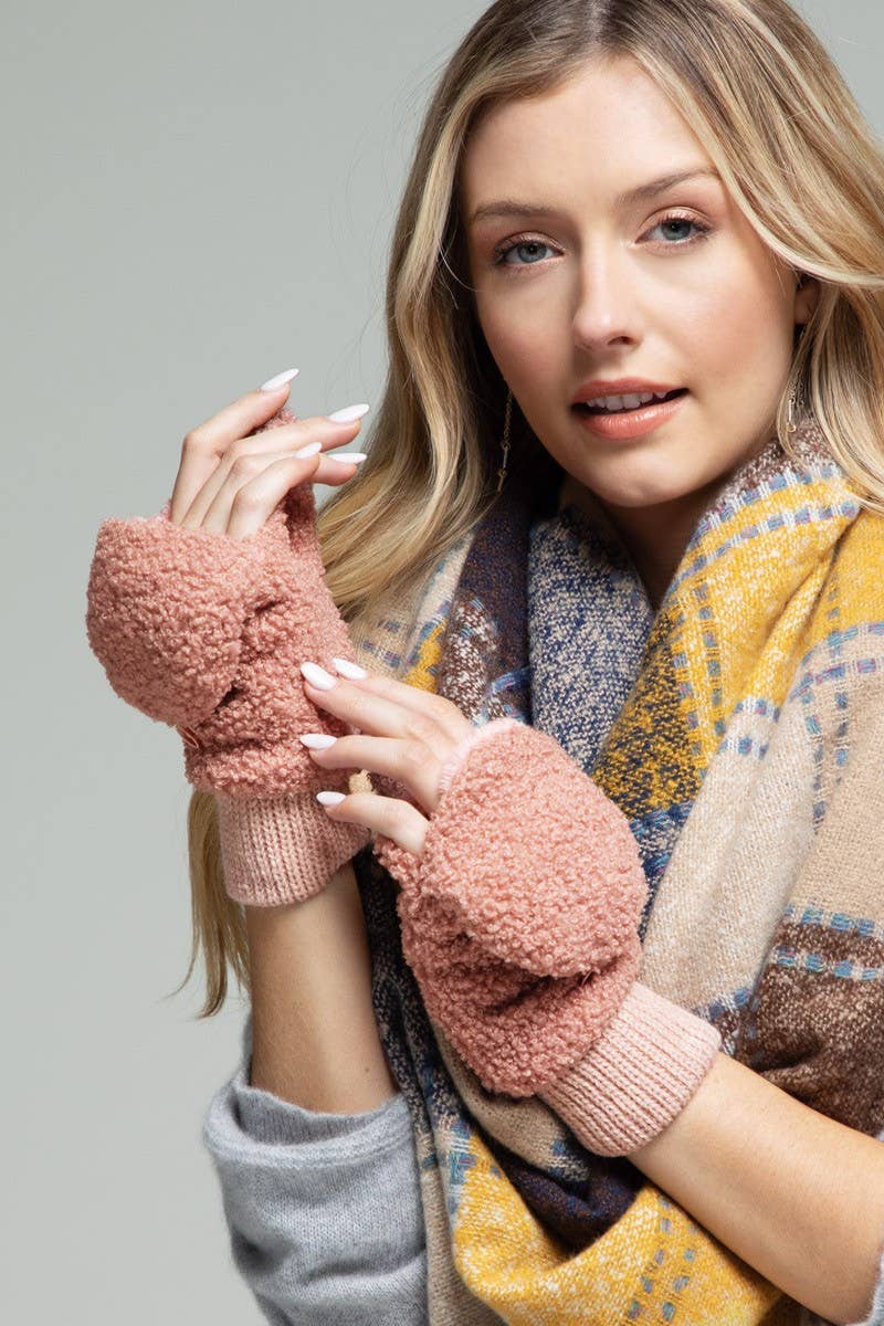 Teddy Bear Pop-Top Mittens