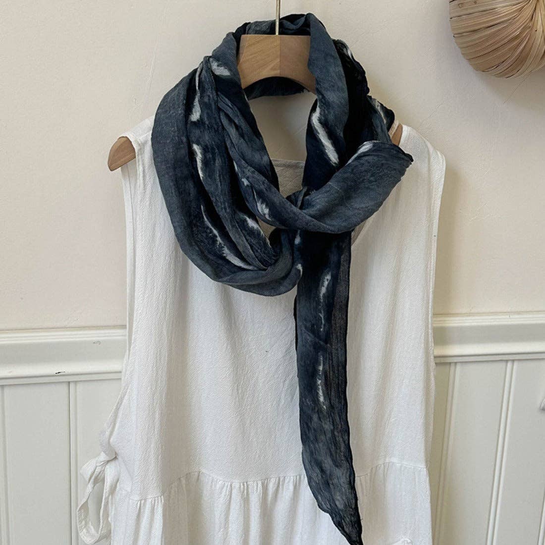 Tie-Dye Cotton Linen Scarf