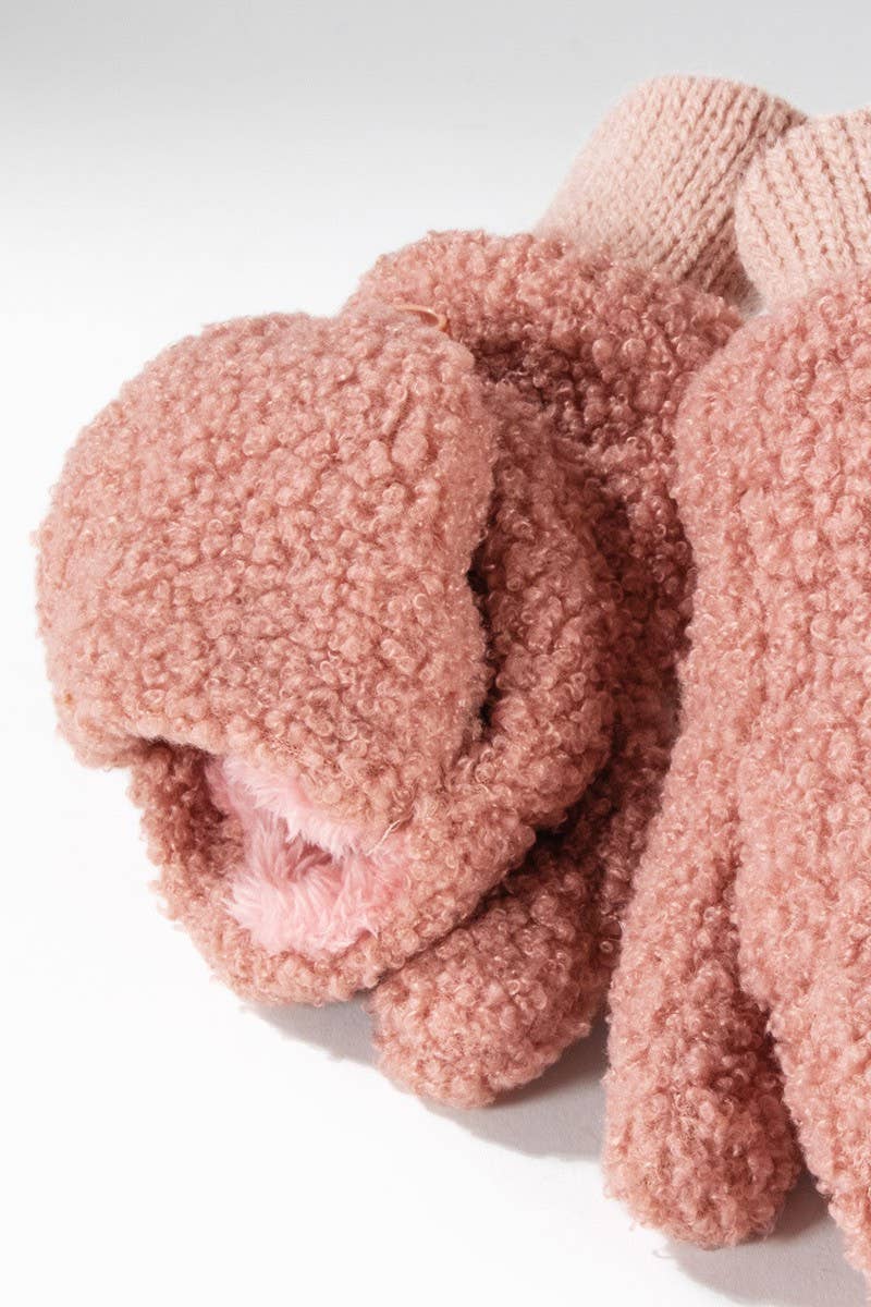 Teddy Bear Pop-Top Mittens