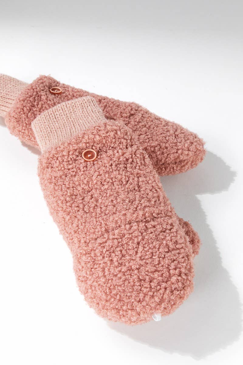 Teddy Bear Pop-Top Mittens