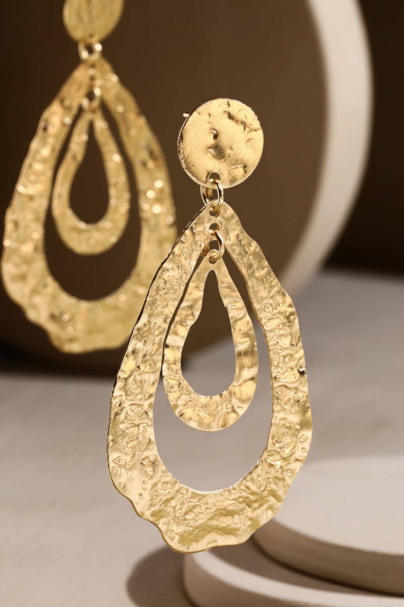 Layered Hammered Metal Earrings