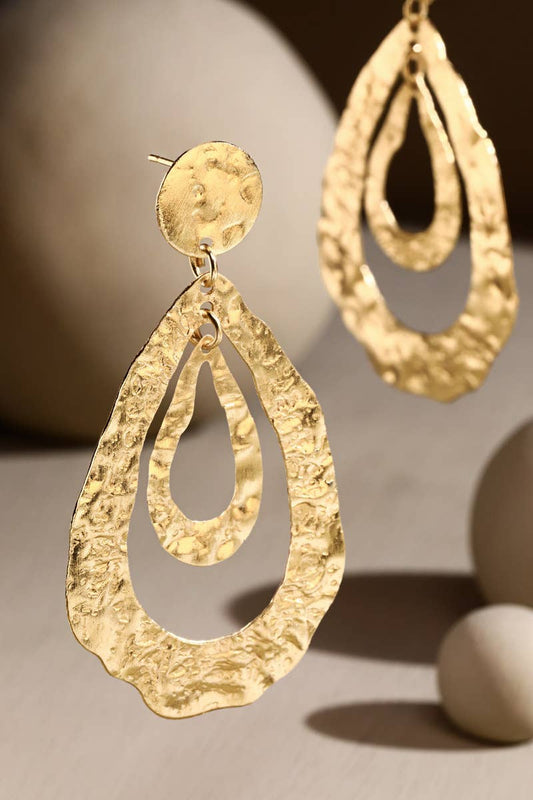 Layered Hammered Metal Earrings